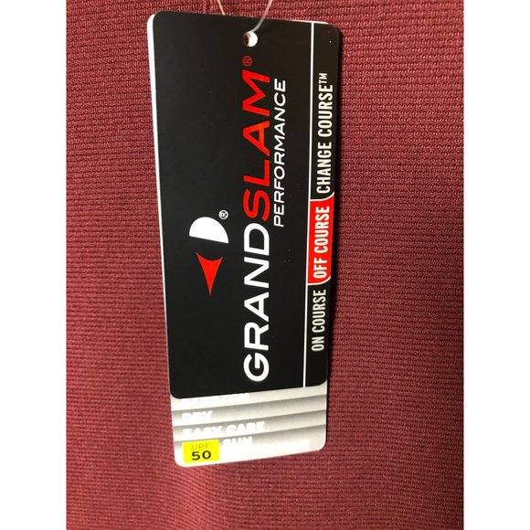 Men's Grand Slam NWT Sz L SS Polo Shirt, UPF 50, Burgandy - Picture 3 of 5